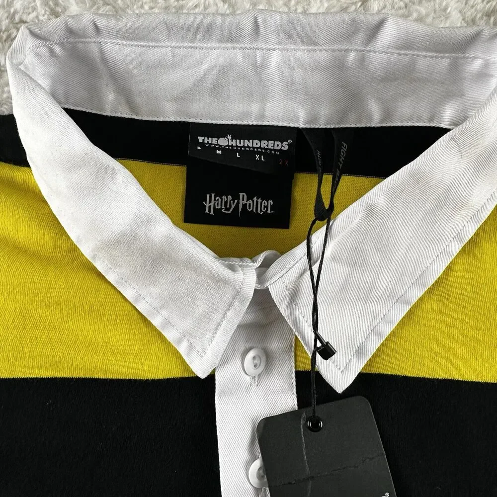 NWT The Hundreds x Harry Potter‎ House Hogwarts Rugby Hufflepuff Polo Size 2X